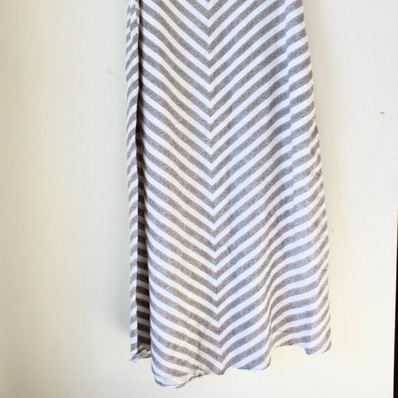 J. Jill Love Linen Beechnut Dotted Stripe Sleeveless Dress in Beige Sz Small - Picture 2 of 3